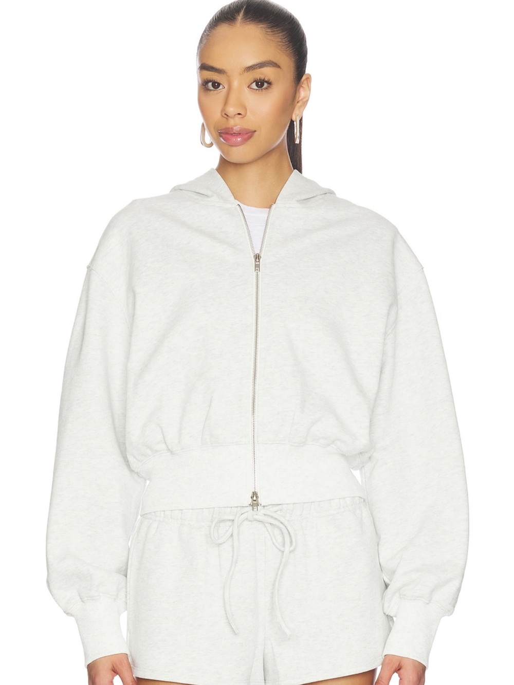 Superdown Zip-Front Hooded Sweatshirt and Short